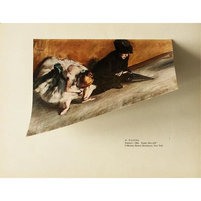 Edgar Degas 1950s After Edgar Degas "Waiting", First Edition Full-Color Vintage Print For Sale - Image 4 of 8