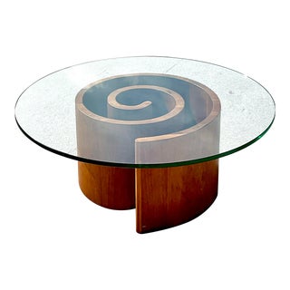Vintage MCM Minimalist Vladimir Kagan for Selig Snail Coffee Table For Sale