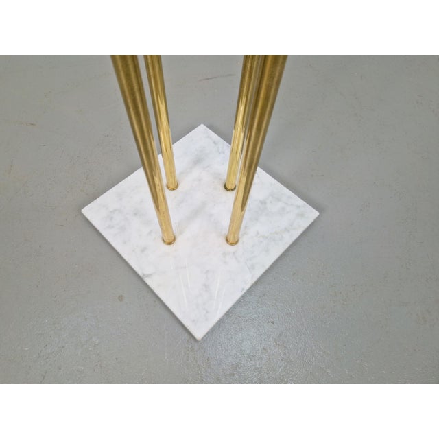 Metal Italian Carrara Marble and Brass Freestanding Coat Rack, 1960s For Sale - Image 7 of 8
