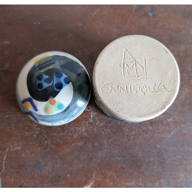 Early 21st Century Round Lidded Ceramic Box by Anne McNulty Pottery ~ Enniskillen Ireland Irish Studio Pottery ~ Signed For Sale - Image 5 of 11