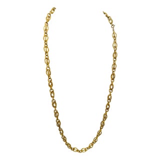 Vintage 18 Karat Yellow Gold 41.2 Gm, Link Chain, 8.14 mm Necklace, 32 " Long For Sale