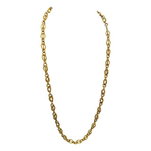 Vintage 18 Karat Yellow Gold 41.2 Gm, Link Chain, 8.14 mm Necklace, 32 " Long For Sale