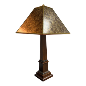 Late 20th Century Arts & Crafts Tapered Wood Column Table Lamp