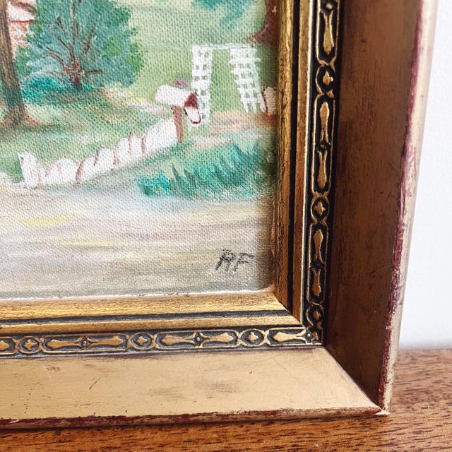 1970s Vintage “Home” Original Signed Oil Painting For Sale - Image 5 of 6