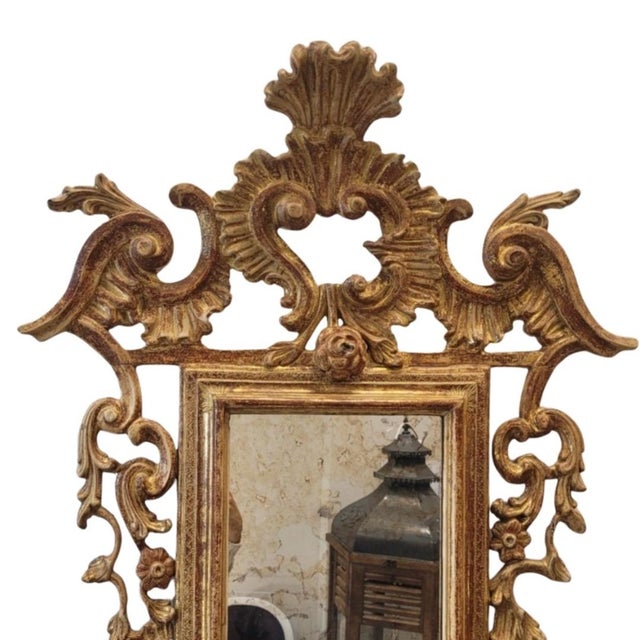 Louis XVI Style Cornucopia Mirror in Carved and Gilded Wood, France, 1920s For Sale - Image 3 of 17