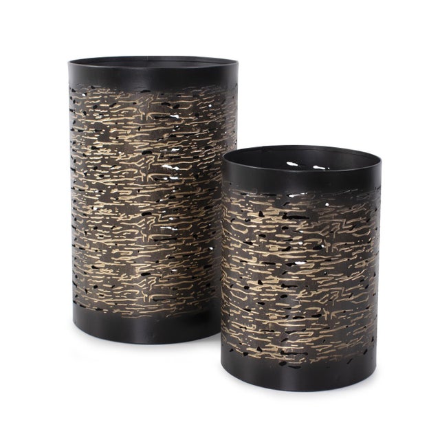 2020s Golden Thread Medium Cylindrical Medium Candle Holder For Sale - Image 5 of 10