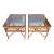 1960s Pair Brighton Style Burnt Bamboo End Table For Sale