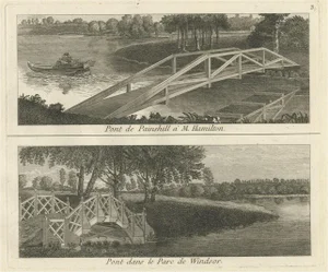 Georg Louis le Rouge, The Bridge of Painshill & Windsor Park, 1785, Paper