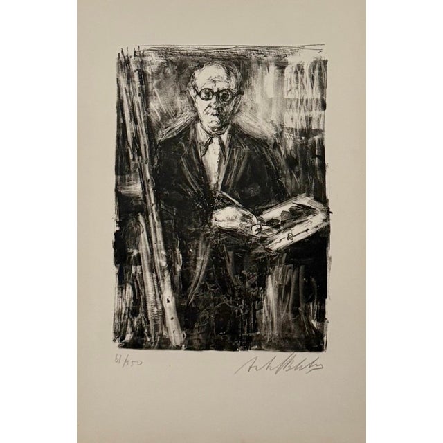 Arbit Blatas, Lithuanian French Artist Arbit Blatas Lithograph Albert Marquet Ecole D'Paris, 1962 For Sale