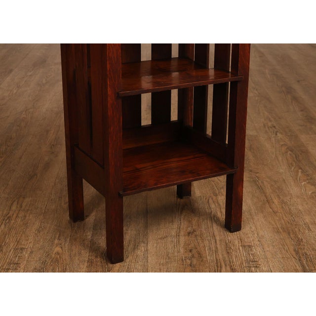 Wood Stickley Brothers Antique Mission Oak Magazine Stand Bookcase For Sale - Image 7 of 18