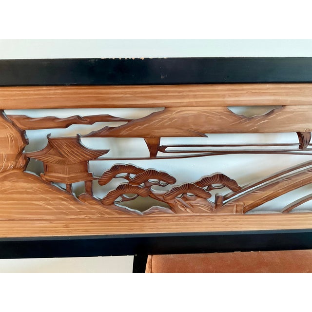 Japanese Japanese Hand-Carved Wood Panel, Known as a Ranma (欄間) For Sale - Image 3 of 5