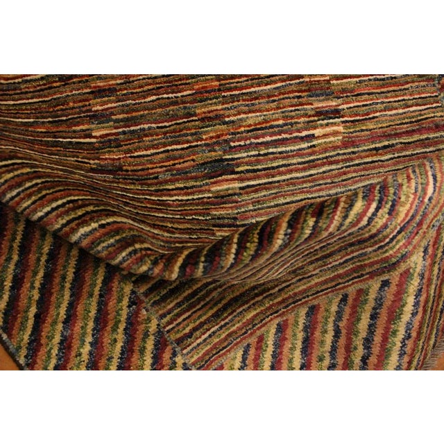 1990s Shabby Chic Gabbeh Blue/Green Hand-Knotted Wool Rug -3'1 X 5'1 For Sale In New York - Image 6 of 8