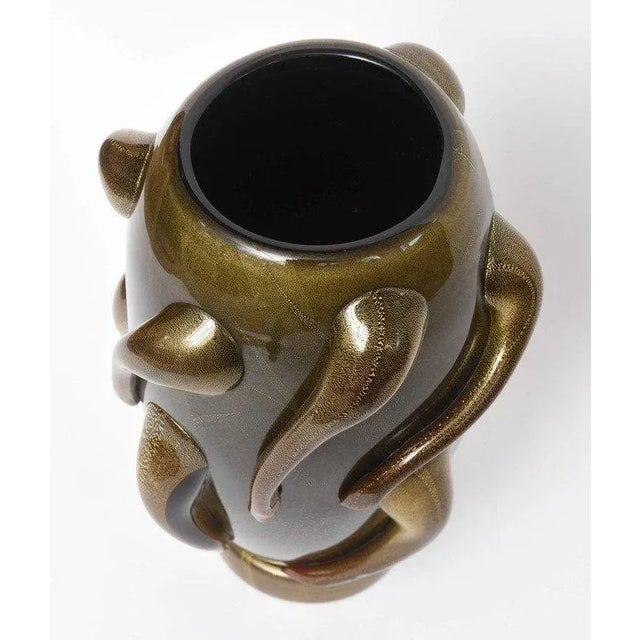 Mid 20th Century Pino Signoretto Gold Inlaid Vase For Sale - Image 5 of 10