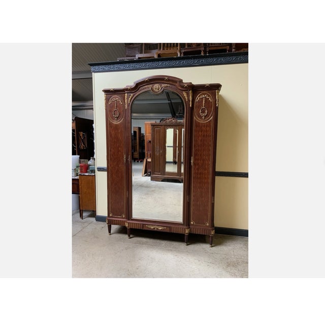 Antique Art Nouveau Wardrobe in Fire-Gilt Bronze, 1910 For Sale - Image 12 of 12