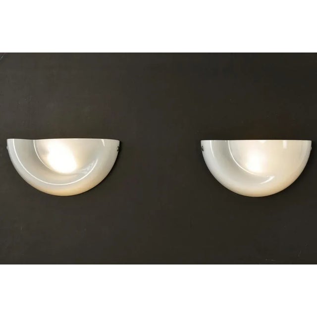 White Italian Wall Lamps in Murano Glass from Vistosi, 1969, Set of 2 For Sale - Image 8 of 8