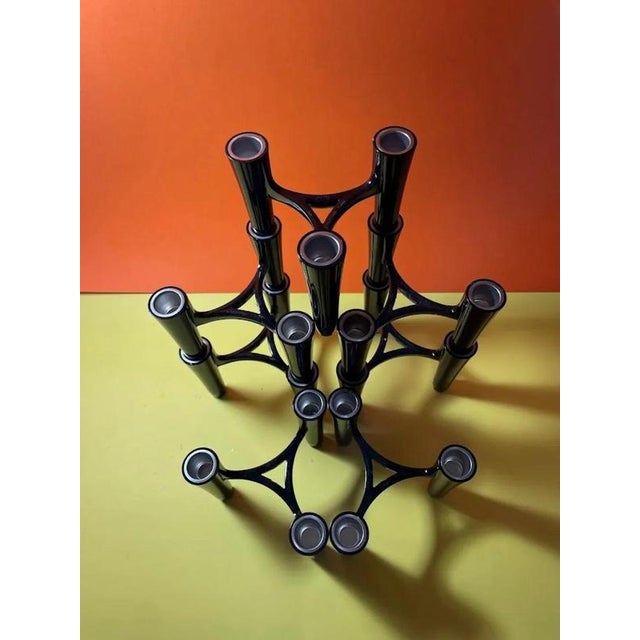 Black Candleholders from Koziol Hommage, Germany, 2005, Set of 7 For Sale - Image 9 of 16