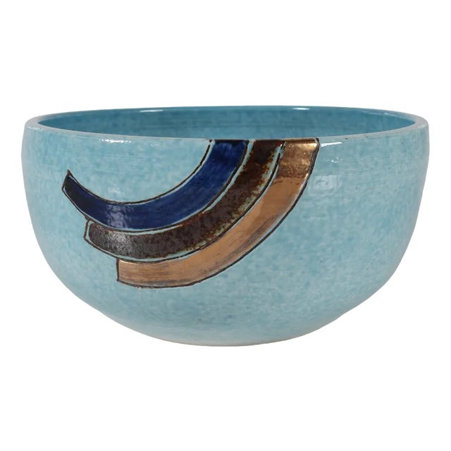 Large Danish Ceramic Bowl by Tue Poulsen, 1980s For Sale