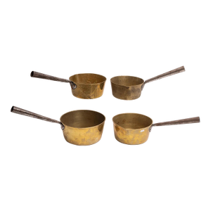 Set of Four Antique Graduated Brass 19th Century Cooking Pans