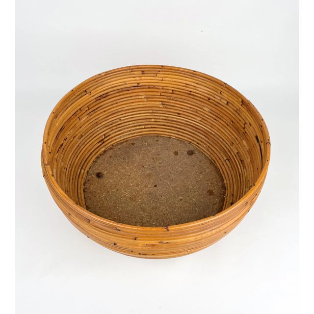 Rattan Round Flower Stand Plant Holder, Italy, 1960s For Sale - Image 9 of 10