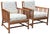 Vintage McGuire San Francisco armchairs with original McGuire labels and identification tags on each chair. The pair...
