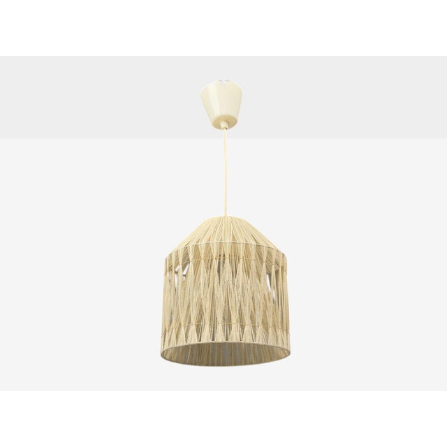 Mid-Century Modern 1970s Swedish Modern, Pendant Light, Fabric, Plastic For Sale - Image 3 of 10