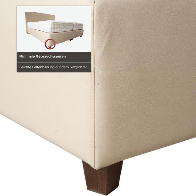 Stockholm Bed in Cream Faux Leather from Boxspringliebe For Sale - Image 9 of 17