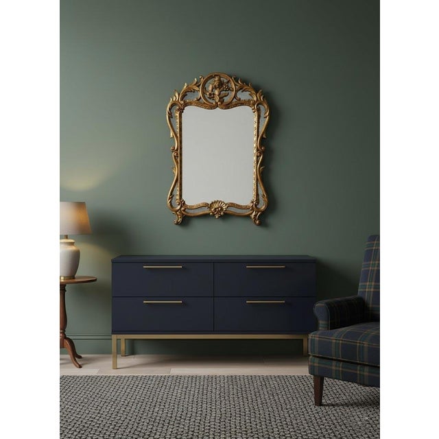 Antique Louis XV Baroque Style Gilded Wood Mirror, France, 1920s For Sale - Image 4 of 6