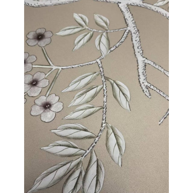 If you love the look of De Gournay wallpaper but not the price, this is for you. Taupe Floral & Bird Chinoiserie Mural |...