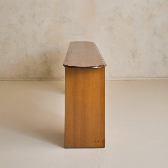 Wood Italian ‘Artona’ Wood + Leather Console by Afra & Tobia Scarpa for Maxalto, 1975 For Sale - Image 7 of 12