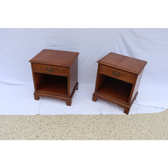 1980s Henredon Fine Furniture Pair of Nightstands For Sale - Image 10 of 12