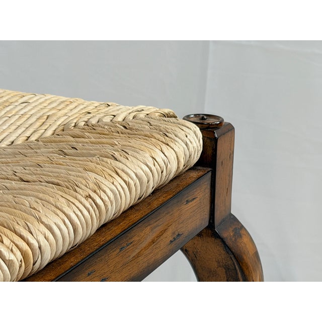 Maitland-Smith Rush Seat Counter-Height Stools Set of Three For Sale - Image 9 of 10