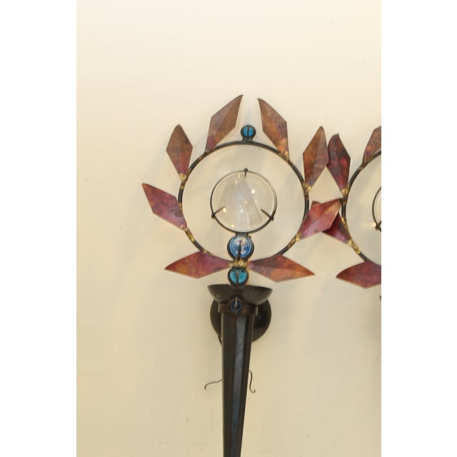 Marc Brazier-Jones Olympia Sconces Pair 1990 Signed For Sale - Image 13 of 18