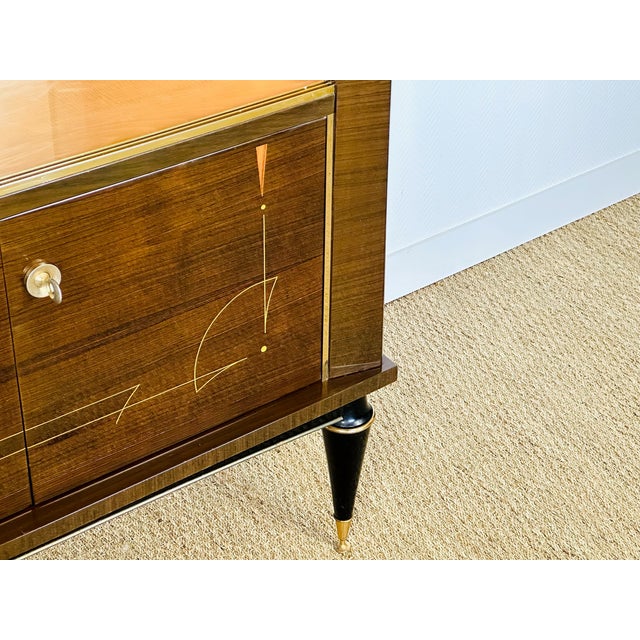 Beige Art Deco Walnut Display Cabinet, 1950s For Sale - Image 8 of 15