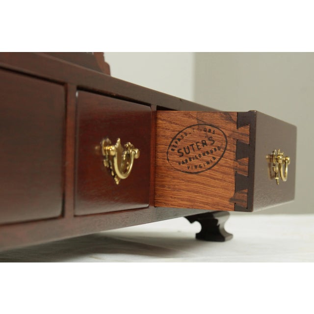 Suter's Handcrafted Chippendale Style Mahogany Saving Mirror (B) For Sale - Image 9 of 13