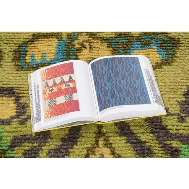 Forest Green Vintage Swedish Rya Wool Rug in Gold & Blue by Rug & Kilim, 1970-1979 For Sale - Image 8 of 9