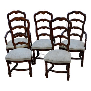Vintage Baroque French Oak Chairs Made by Century Furniture Co - Set of 5 For Sale