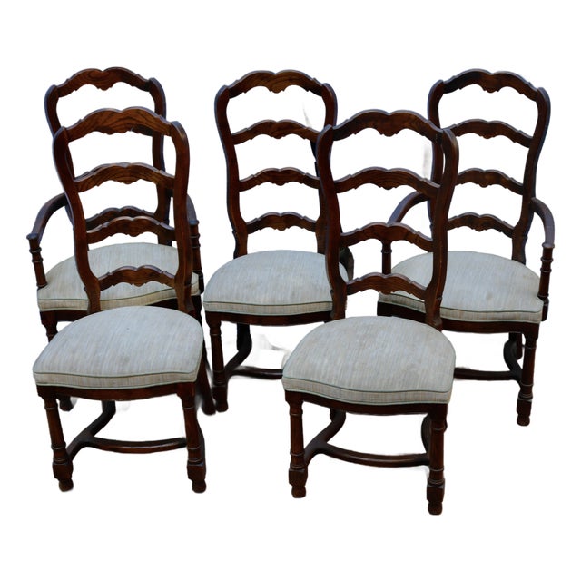 Vintage Baroque French Oak Chairs Made by Century Furniture Co - Set of 5 For Sale