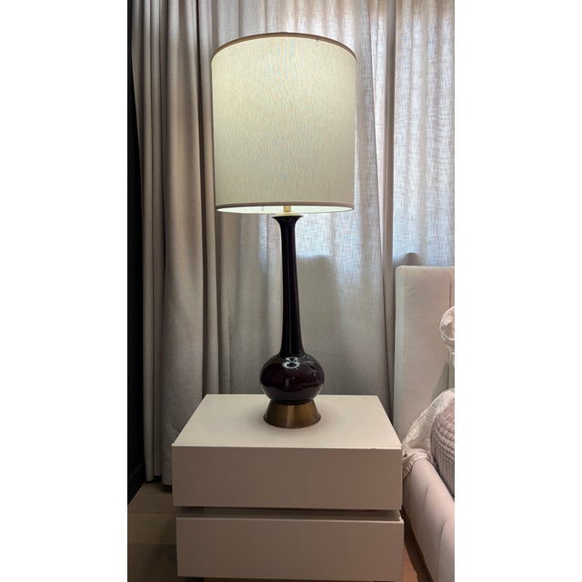 A rare and striking matched pair of monumental table lamps by the Marbro Lamp Company of Los Angeles, dating to the 1960s....