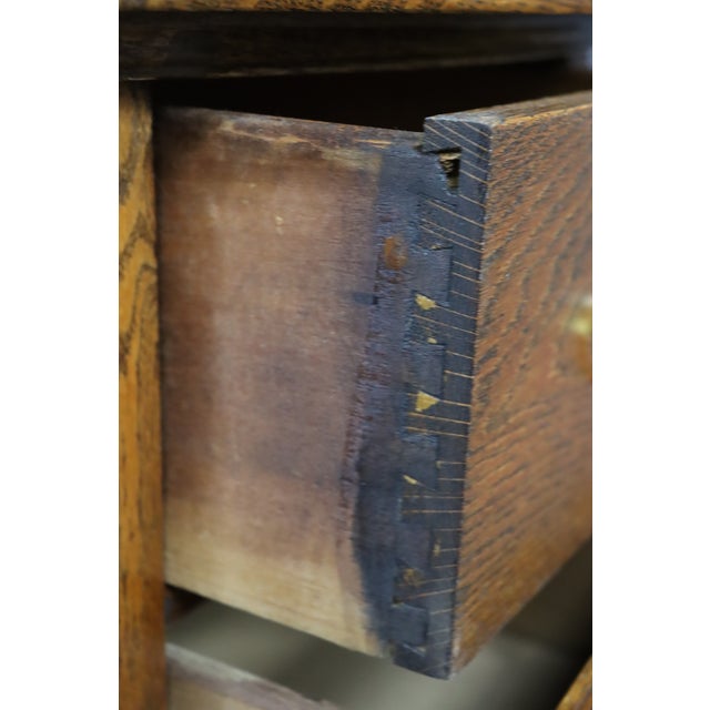 Brown Rare Victorian Quarter Sawn Oak Lingerie Chest For Sale - Image 8 of 13