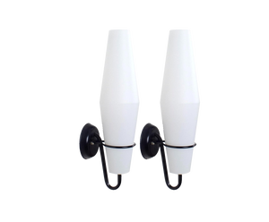 Sconces in Opaline Glass from Raak Amsterdam, 1960s, Set of 2