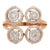 Statement Illusion Diamond Wedding Cocktail Ring in 18k Solid Rose Gold Size 3 For Sale