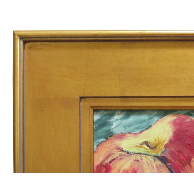 Original Oilstick on Board Still Life by Susan R. Wilson - "Just Peachy" For Sale - Image 4 of 8