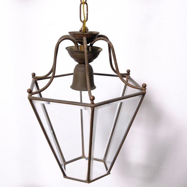 Hexagonal Glass Pendant Lamps, 1950s, Set of 2 For Sale - Image 13 of 16