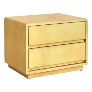Italian Lacquered Goatskin Parchment Nightstand by Aldo Tura, 1960s For Sale
