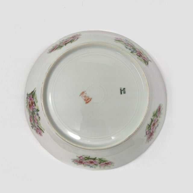 Early 20th Century Early 20th Century Limoges France Floral Porcelain Serving Bowl For Sale - Image 5 of 6