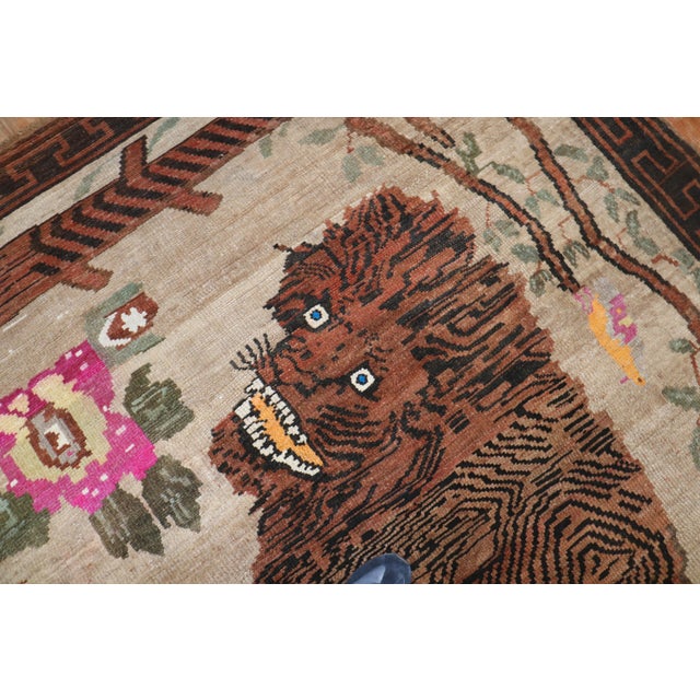Rare Room size Lion Turkish Rug Dated 1903 - 7'2" x 11'7" For Sale - Image 11 of 18