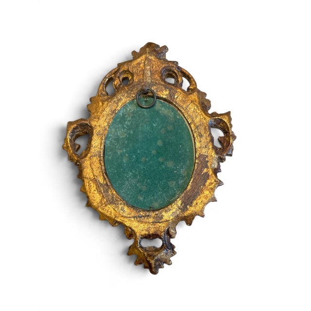 Grand Tour 19th Century European Landscape Miniature Oil on Copper - Ornate Giltwood Florentine Frame For Sale - Image 3 of 3