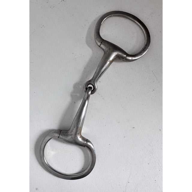 Metal Vintage Equestrian Silver Hinged Snaffle Hit For Sale - Image 7 of 9
