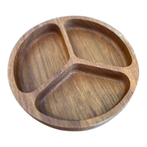 Vintage Dolphin Divided Teak Wood Serving Bowl