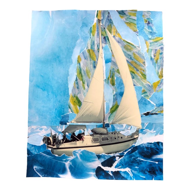 Vintage “They Boldly Sailed the Atlantic” Photography Reimagined to a Collage For Sale